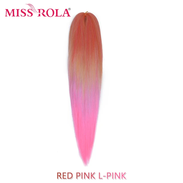 Miss Rola Synthetic 26 Inches 75g Kanekalon Hair Wholesale Bulk Braid Hair Extension Pre Stretched Pink Blonde Twist Jumbo Braid #1B