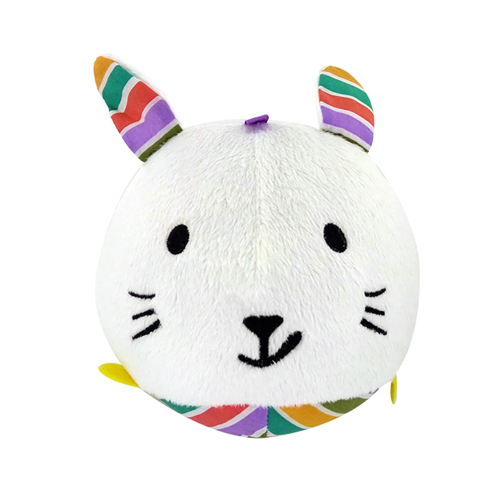 Baby Rattle Toy Cartoon Animal Rabbit Soft Plush Ball Hand Grasp Rattle Bell Baby Education Toy Diameter 15cm