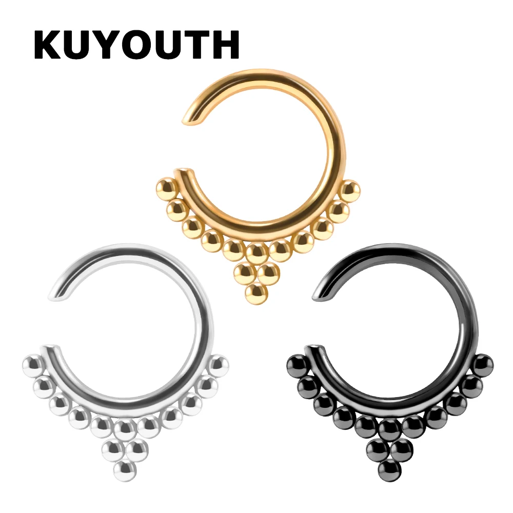 Kuyouth Popular Stainless Steel Round Shape Point Dot Ear Weight Gauges