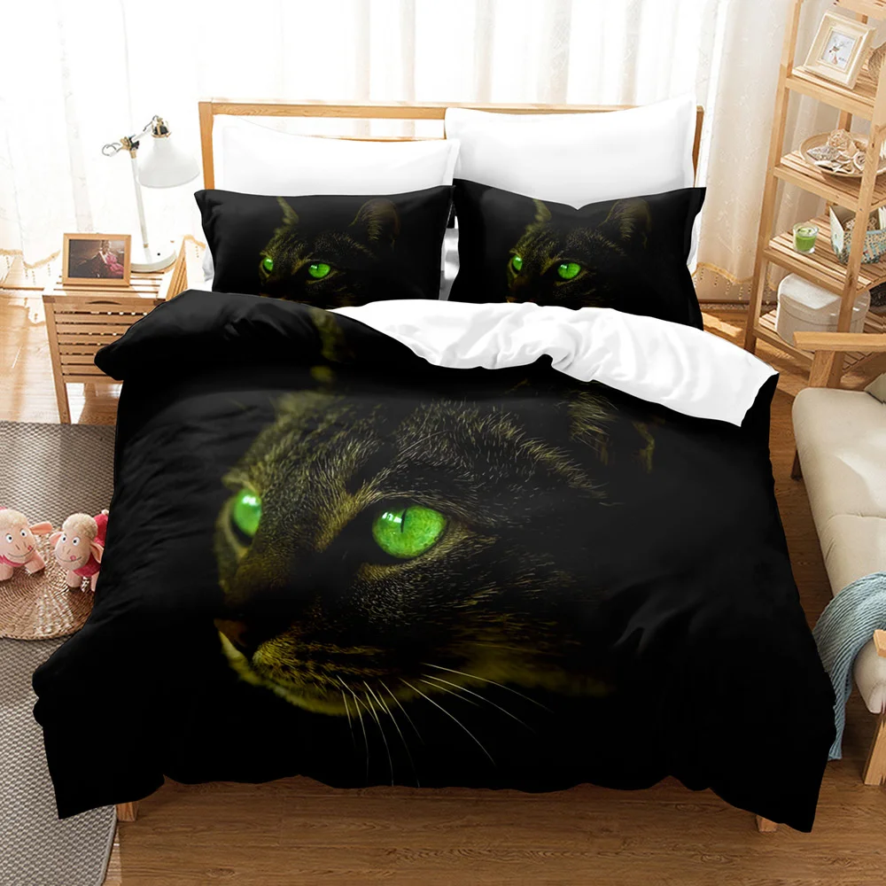Fashion Black Cat Bedding Set For Bedroom Soft Bedspreads Comefortable Duvet Cover Quality Comforter Covers And Pillowcase