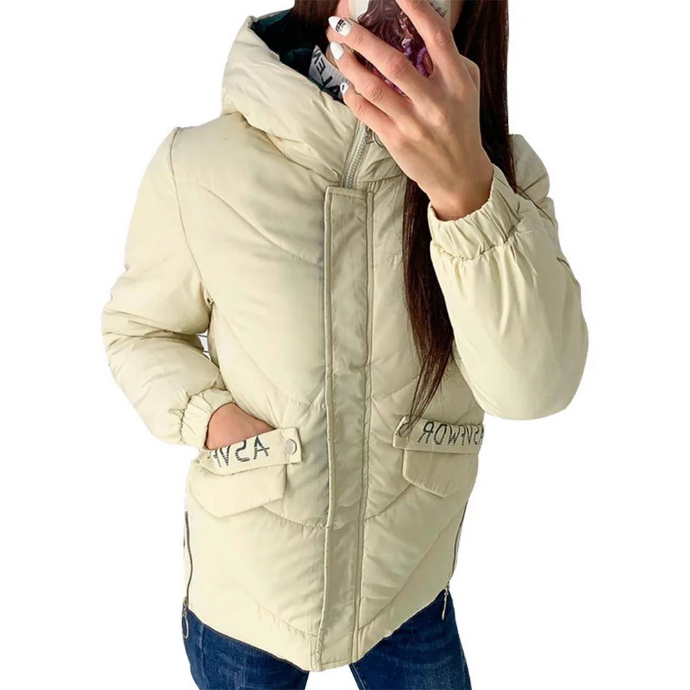 Winter Women Parkas 2020 Casual Thicken Warm Padded Jackets Coat Female Letter Print Outwear Snow Jacket Clothing | Женская одежда