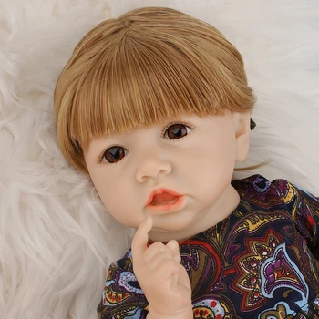 

Crooked Mouth Reborn Baby Dolls 22 Inch Realistic Full Silicone Reborn Baby Handmade Toddler Toys For Kid Birthday Gifts