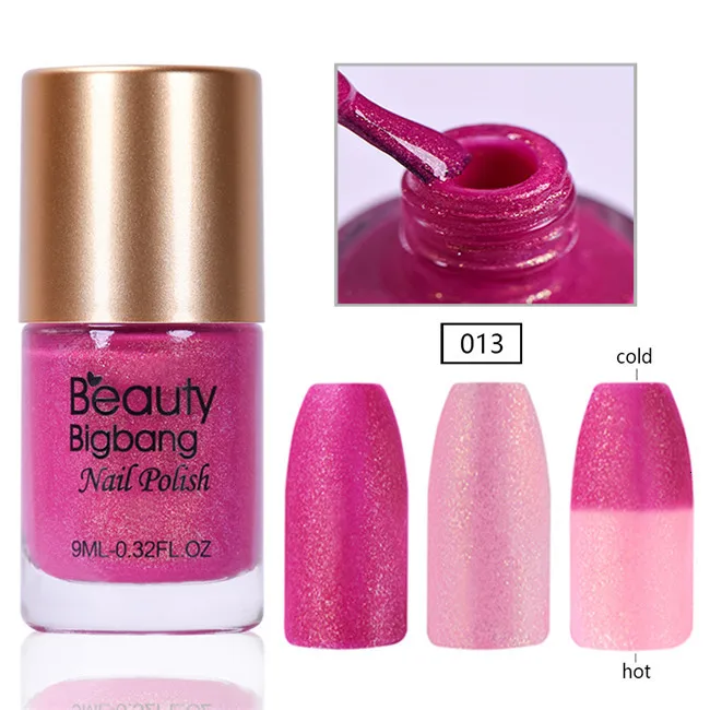 Beautybigbang 9 мл температурный цвет Chang фиолетовый розовый блеск лак для ногтей термальный лак для нейл-арта 8 Изменение цвета лак для ногтей - Цвет: 001