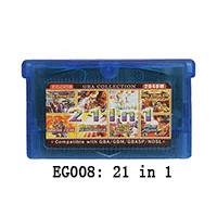 32 бит видеоигры картридж Консоли Карты все в 1 Compilation английский язык для nintendo GBA - Цвет: EG008  21 in 1