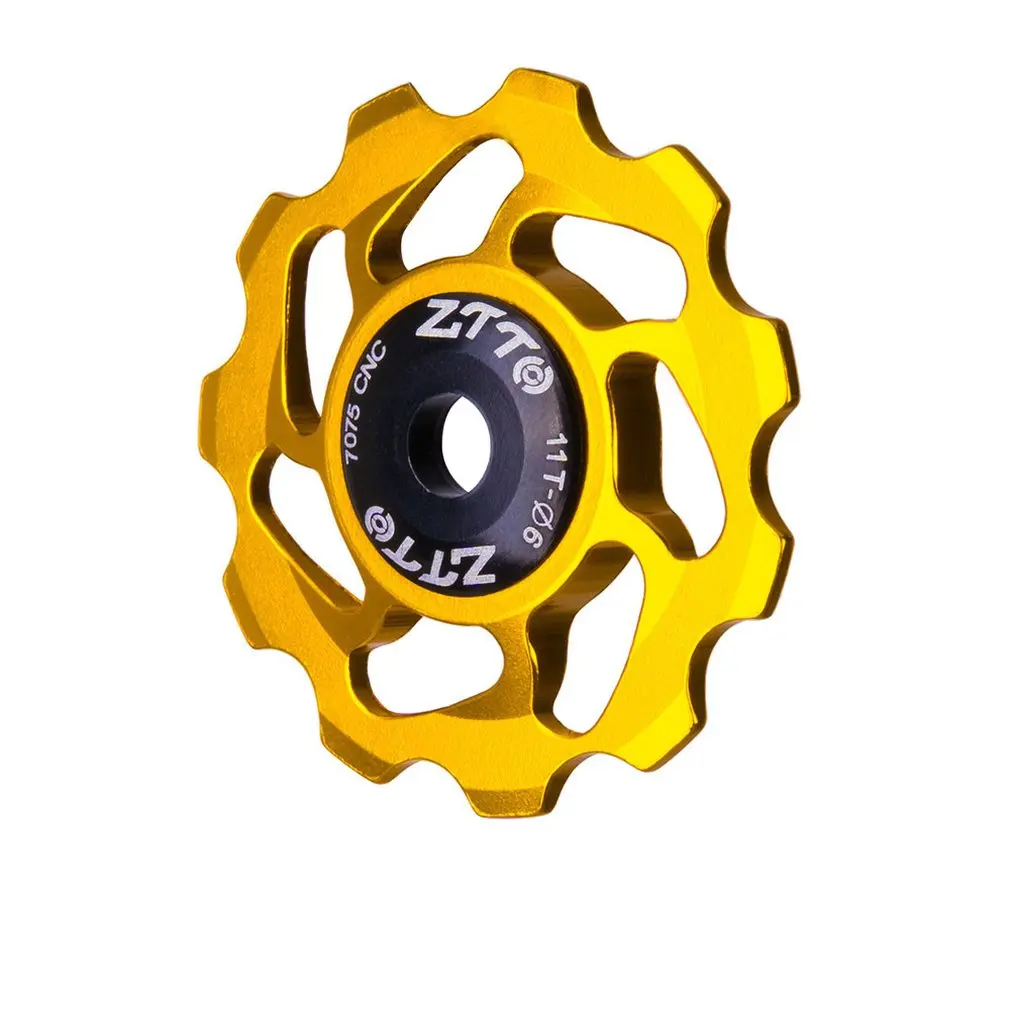 ZTTO 11T MTB велосипедный задний переключатель Jockey колесный керамический подшипник шкив AL7075 CNC направляющий ролик для дорожного велосипеда 4 мм 5 мм 6 мм - Цвет: 1pcs GOLD