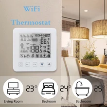 Alexa термостат умный WiFi термостат для воды/газа Котел Отопление пол программируемый сенсорный экран комнатный регулятор температуры