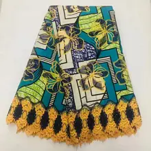 Африканский воск Нигерия хлопок вышивка гипюр кружевная ткань/Высокое качество Анкара воск кружева ткани для Нигерии вечерние! O-4608