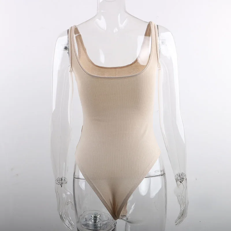 Nadafair Strappy White Bodysuit Sexy Ribbed Black Bodysuit For Women Summer2020 Sleeveless Backlesss Black Tank Top Body Female