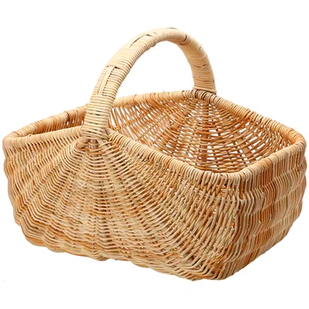 

Imported from Vietnam rattan storage basket picnic basket fruit snack basket desktop storage basket American pastoral