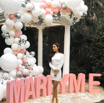 

White Wedding Balloons Garland Wedding Rustic Party Mr Mrs Souvenirs Birthday Party Marry Me Party Weeding Decor For Weddings