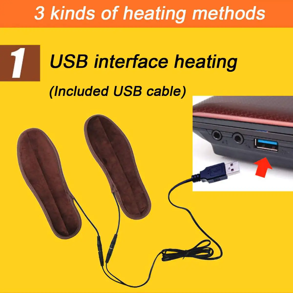 Unisex USB Charging Electric Heated Insoles for Shoes Winter Warmer Foot Heating Insole Boots Rechargeable Heater Pads Soles