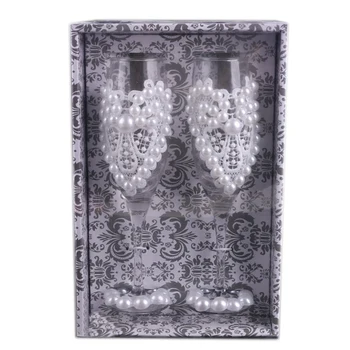 

2Pcs Set Wedding Glass Creative Crystal Wedding Champagne Glasses Heart-Shaped Dress Goblet Red Wine Glass Cup Wedding Decoratio