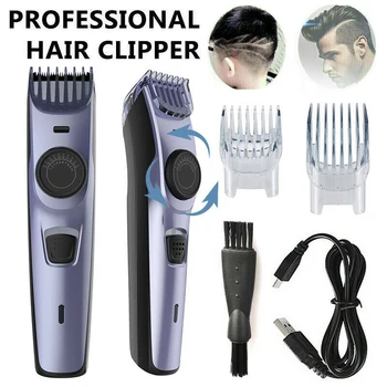 

New 350mAh Mens Hair Clipper Electric Trimmer Stainless Steel No Fever Shaver Beard Cutter USB Rechargeable USB Self-service