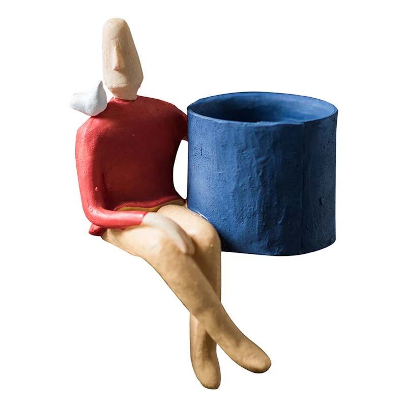 

Abstract Cartoon Figurines Desk Decoration Pen Holder Flowerpots Fairy Garden Decoration Ornaments Plants Holder Children Toys