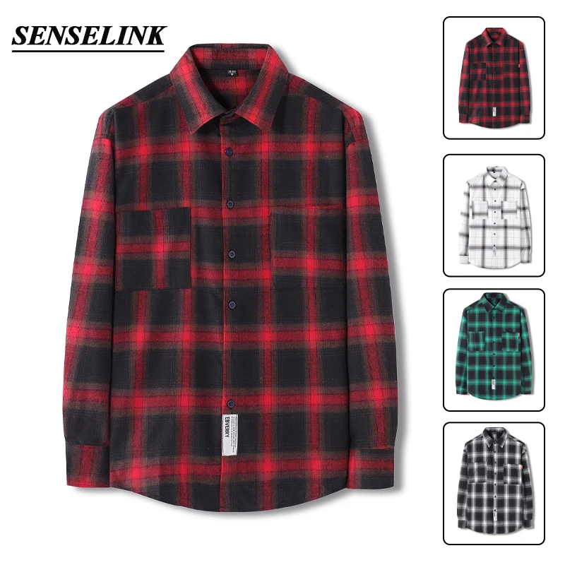 Camisa de manga larga de los hombres primavera nueva dentro japonés suelto Casual algodón camisa de los hombres de gran talla coreana versión de estilo de Hong Kong camisa de los hombres