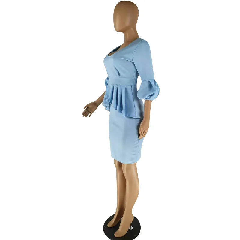 Женское свободное кружевное платье платья-карандаши с глубоким v-образным вырезом и оборками