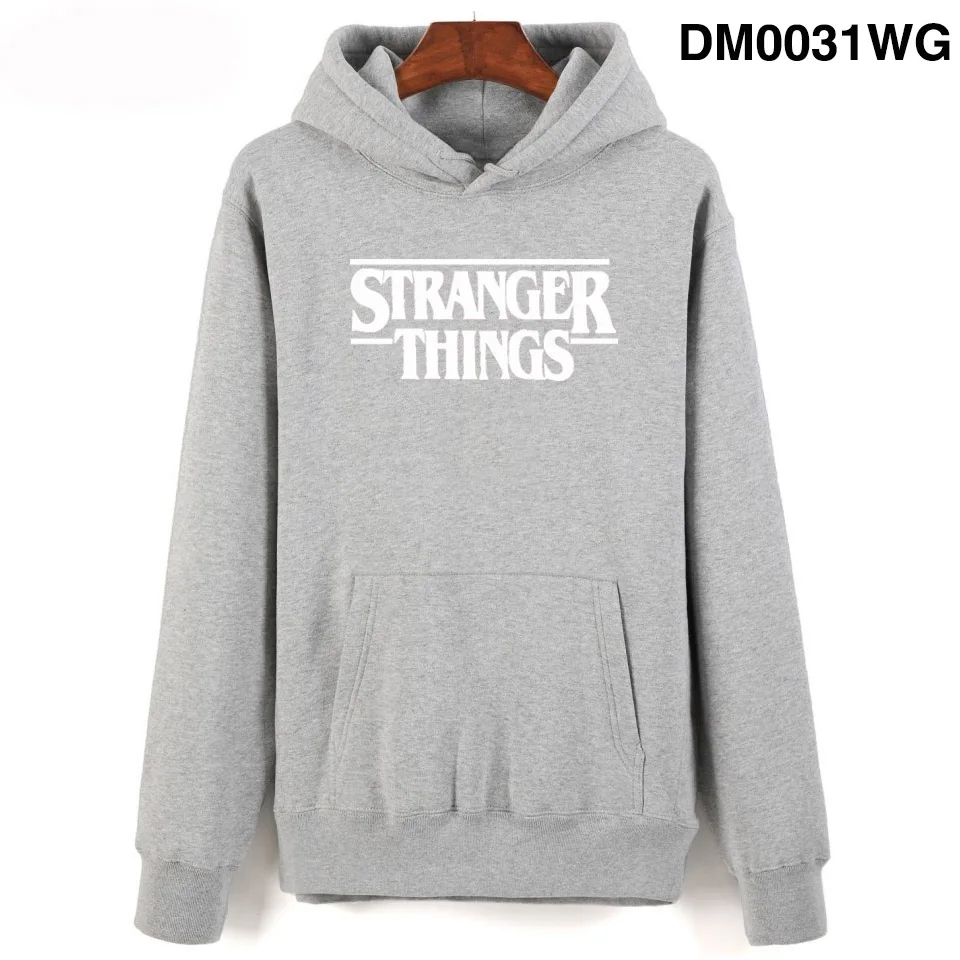 Stranger Things Hoodies Men Women Fashion Casual Print Hoodie Autumn Winter New Streetwear Hip Hop Sweatshirt Male Female Hoodie - Color: Gray