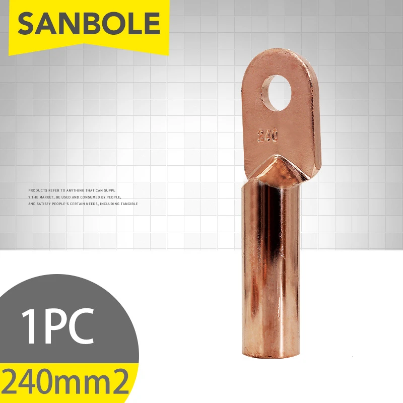 

DT-240 Copper Lug Nose 240 Square Cable Joint Wire Connection Terminal National Standard A Level 240mm2