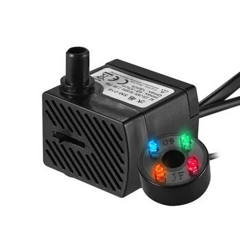 

Quiet Aquarium Submersible Water Pump for Fish Tank Tabletop Fountain with LED Light Adjustable Flow Rate 2-15W power EU/US Plug