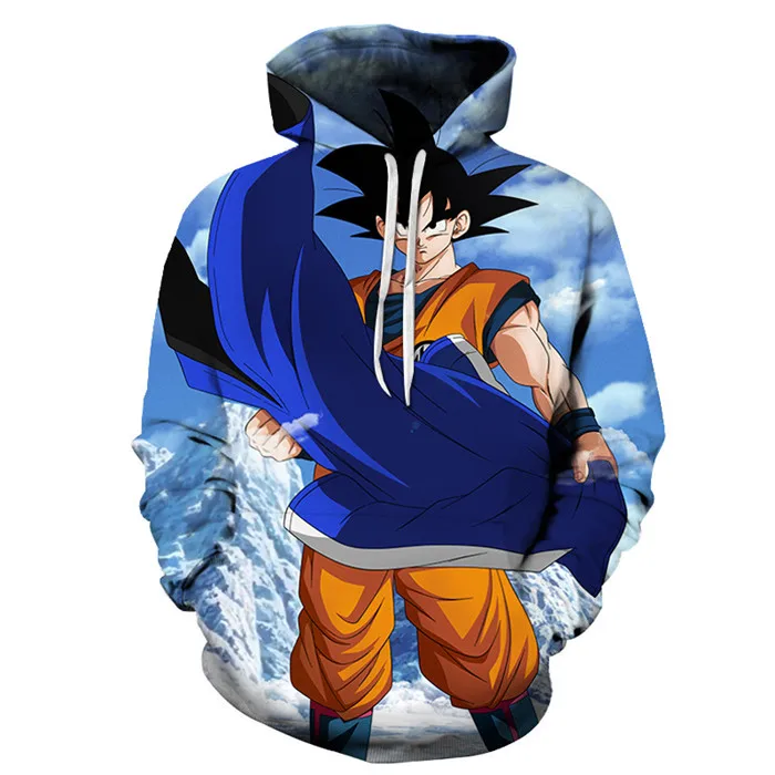Мультфильм Dragon Ball толстовки с принтами мужские из аниме Goku дизайн Уличная Для мужчин весна пуловер с длинными рукавами Homme