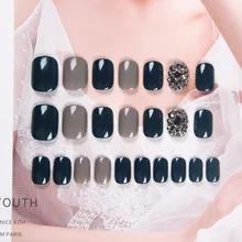 Поддельные ногти патч Маникюр готовой Продукт разборка Douyin-Нью-Йорк буря руды черный и белый с рисунком носимых Disco Dan