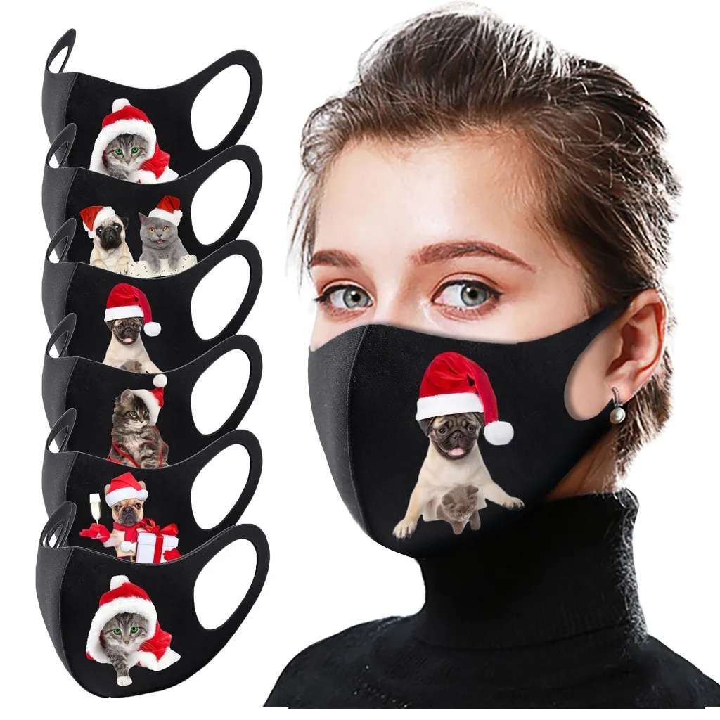 

Masque 1/2/3pc Christmas Mask Protective Reusable Washable Comfortable Outdoor Adult Mask Bandage Fast Shipping Within 24 Hours