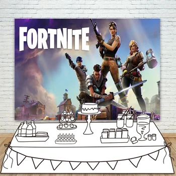 

Battle Backdrop Poster Video Game Party Supplies Happy Birthday Banner Gamer Backdrop Kids Wall Decorations Photo Studio Props