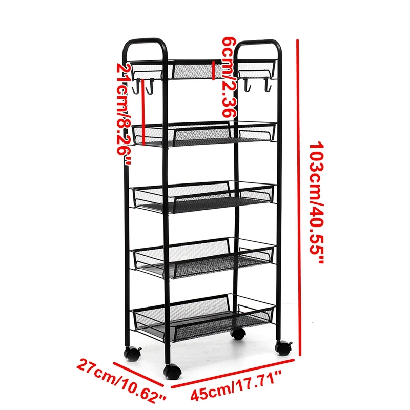 4/5 ярусный кухонный стеллаж для хранения передвижной киоск для продажи еды корзина металлические ролики горка полка для ванной комнаты на Распорке экономии Органайзер