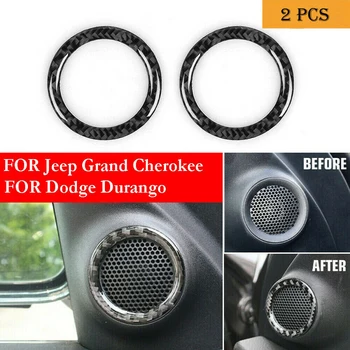 

ABS Plastic 2PCS Front Door Sound Speaker Trim Ring For Jeep Grand Cherokee Durango 2011+ Car Styling Accessories
