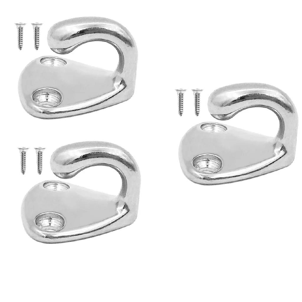 3x Stainless Steel Coat / Hat Hook Wall Mounted Hanger for Marine Boat Home
