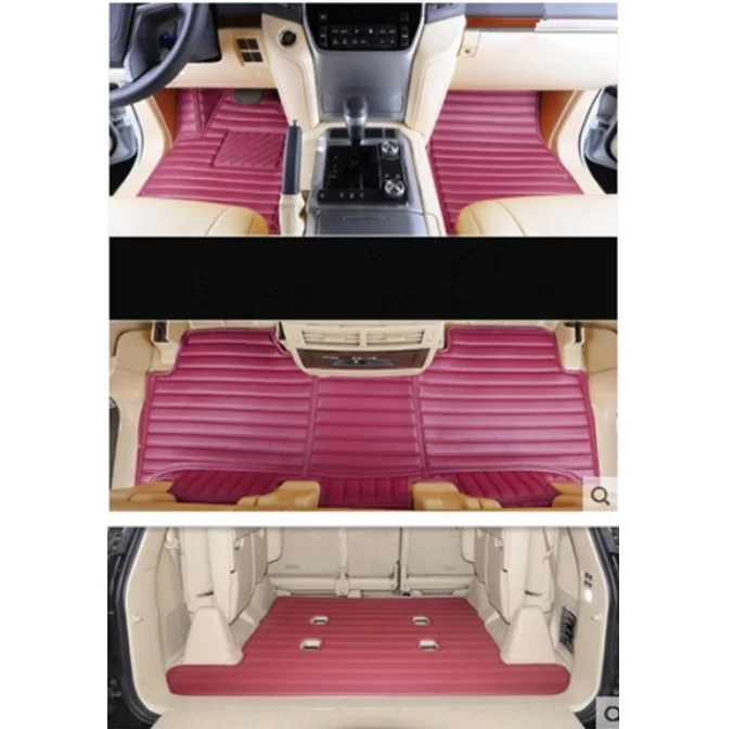 

Custom full set car floor mats + one trunk mat for Toyota Land Cruiser 200 7 seats 2020-2007 waterproof carpets for LC200 2019
