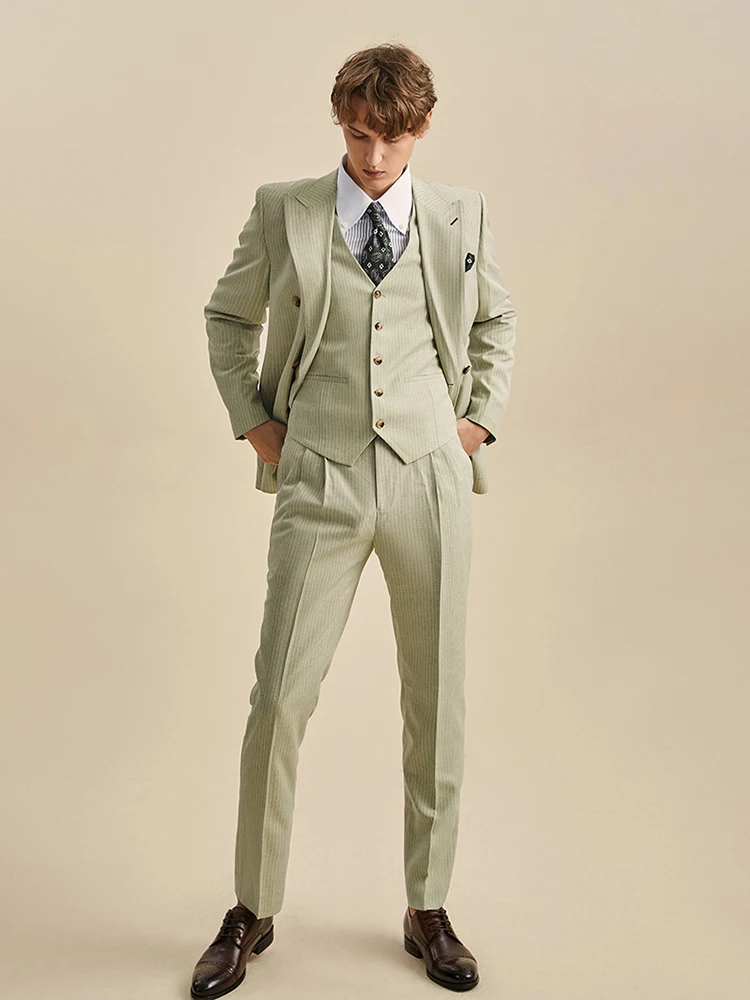 Conjunto de de algodón 80% hombre, Blazer fino de doble botonadura, pantalones de negocios, boda, novio, ropa de fiesta de verano y otoño, 2021|Trajes| - AliExpress