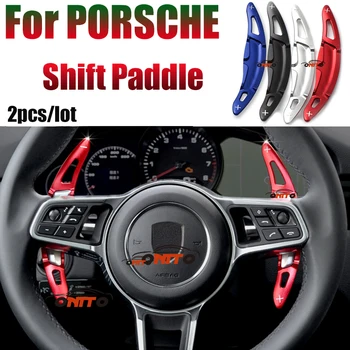 

HOT Aluminum Alloy Car Styling Steer-Wheel Extend Shift Paddle Auto Accessory red/blue/black/sivlery Fit For Porsche 718 911 918