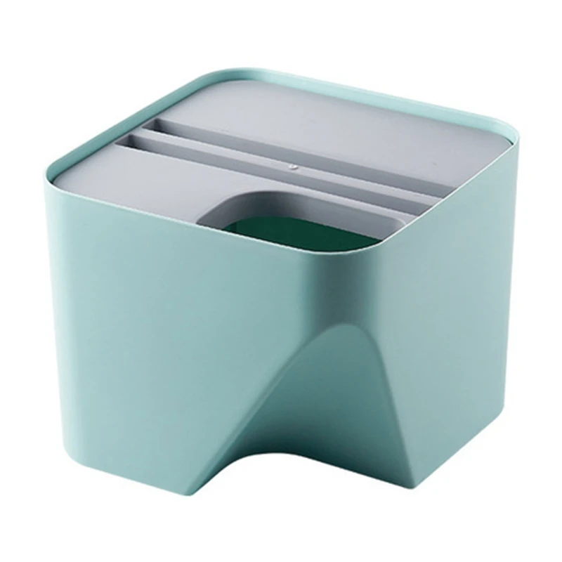 Кухонный мусорный бак, Складывающийся сортировочный мусорный бак, мусорное ведро, мусорное ведро, домашнее отделение для сухого и мокрого мусора, мусорное ведро для ванной комнаты - Цвет: light blue S