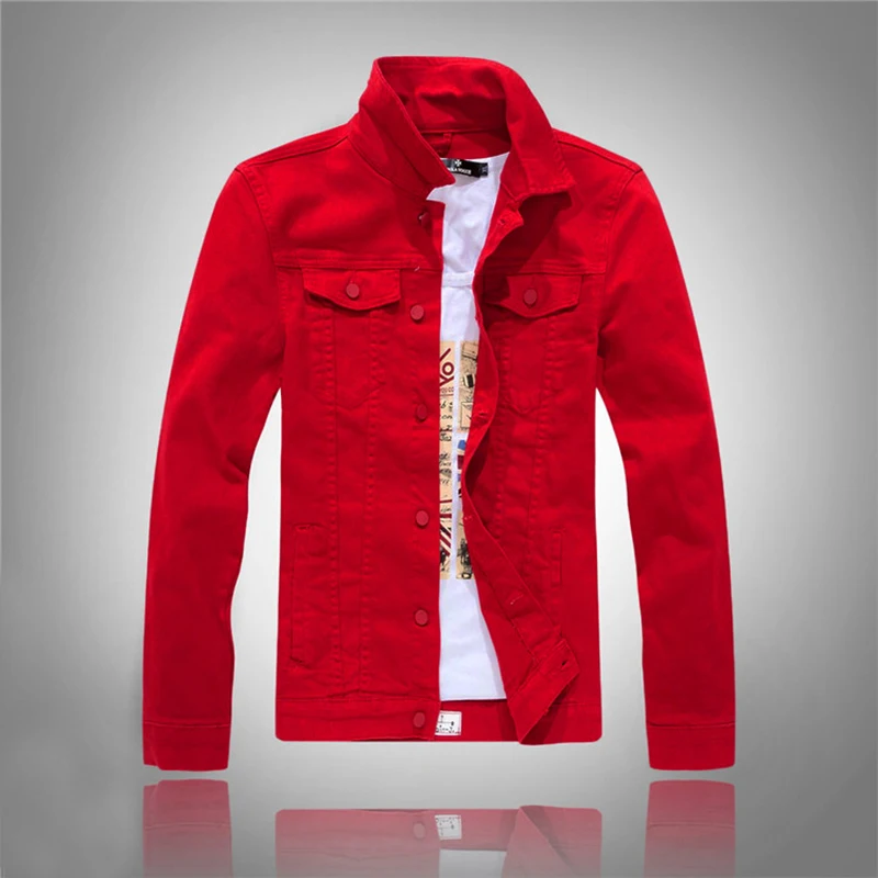 Jeans Coats Jacket Men's Korean Style Spring and Autumn Denim Jacket Slim Long-sleeved Casual Denim Jacket Solid Color Young Boy 4