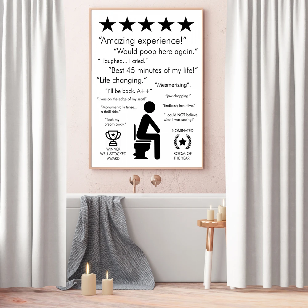 Black-White-Bathroom-Quote-Sign-Print-Poster-Amazing-Experience-Would-Poop-Here-Again-Toilet-Art-Can (3)