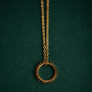 

Wild&Free Women Letter Circle Necklace Stainless Steel Jewelry Gold Round Pendant Necklaces Summer Party Gift Drop Shipping