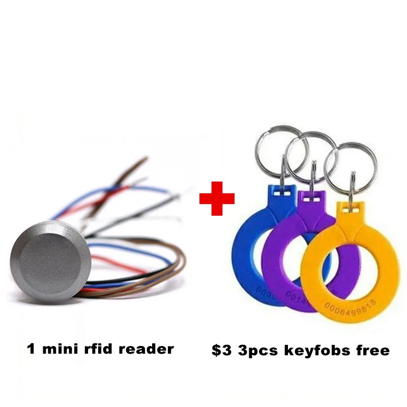 IC S50 13,56 МГц/125 кГц RFID совместимый EM морские мини карты wiegand26 ID/IC считыватель контроля доступа+ 3 шт. брелока - Цвет: 13.56MHZ IC