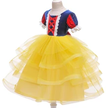 Платье Белоснежки для маленьких девочек от 4 до 12 лет костюм принцессы на Хэллоуин для рождественской вечеринки карнавальный костюм нарядная детская одежда