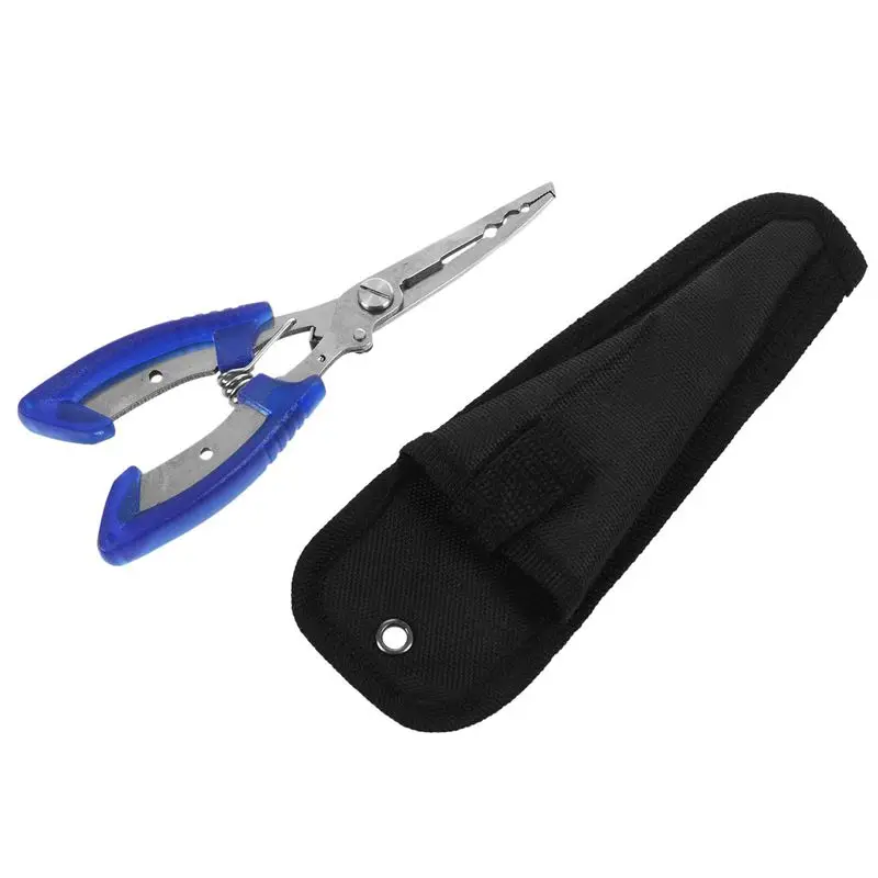 Multipurpose Lure fishing Fish Flier Stainless Steel Crimp Plier PE line Cutters Blue Silver