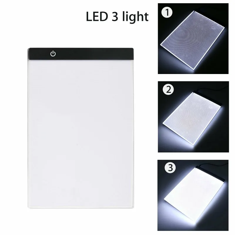 

Graphics Tablet A4 LED Drawing Tablet Thin Art Stencil Drawing Board Light Box Tracing Table Pad Three-level Dropshipping