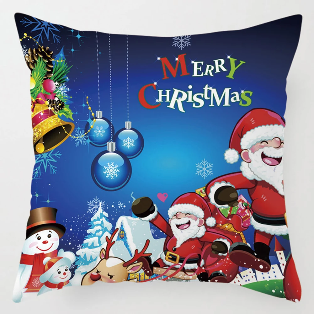 

New Christmas Throw Pillow Covers Home Decor Santa Claus Elk Christmas Tree Pillow Cover Living Room Santa Claus Cushion Cover