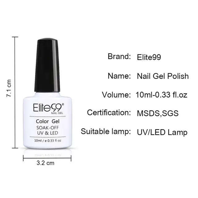 Elite99 UV Gel Lack Glanz Top Basis Gel Lack Primer Maniküre Gel Nagellack 10ml UV Gel Polnischen LED lampe Reinen Farben