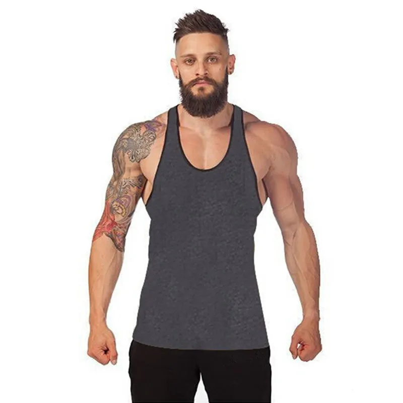 

Hot Selling Spring Summer Black Edge Vest Men's Profession Training Comfortable Cotton Healthy Sports Vest Y383