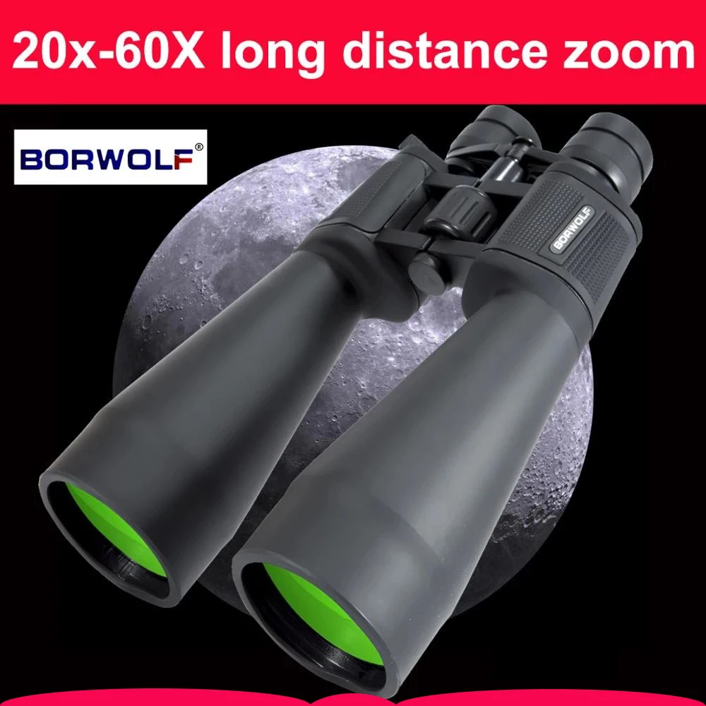 BORWOLF 20-60X70 Jumelles Zoom professionnel HD à fort grossissement Télescope Times 20X-60X pour lobservation et la chasse aux oiseaux 