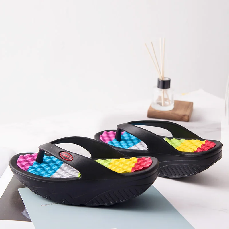 Fashion Summer Beach Sandals Thick Sole Slipper Waterproof Anti-Slip Sandals Flip Flops for Women Garden Shoes Outdoor Casual