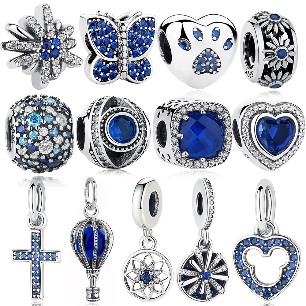Bracelet DIY Jewelry Beads Daisy Charm Crystal Star ELESHE 925-Sterling-Silver Heart