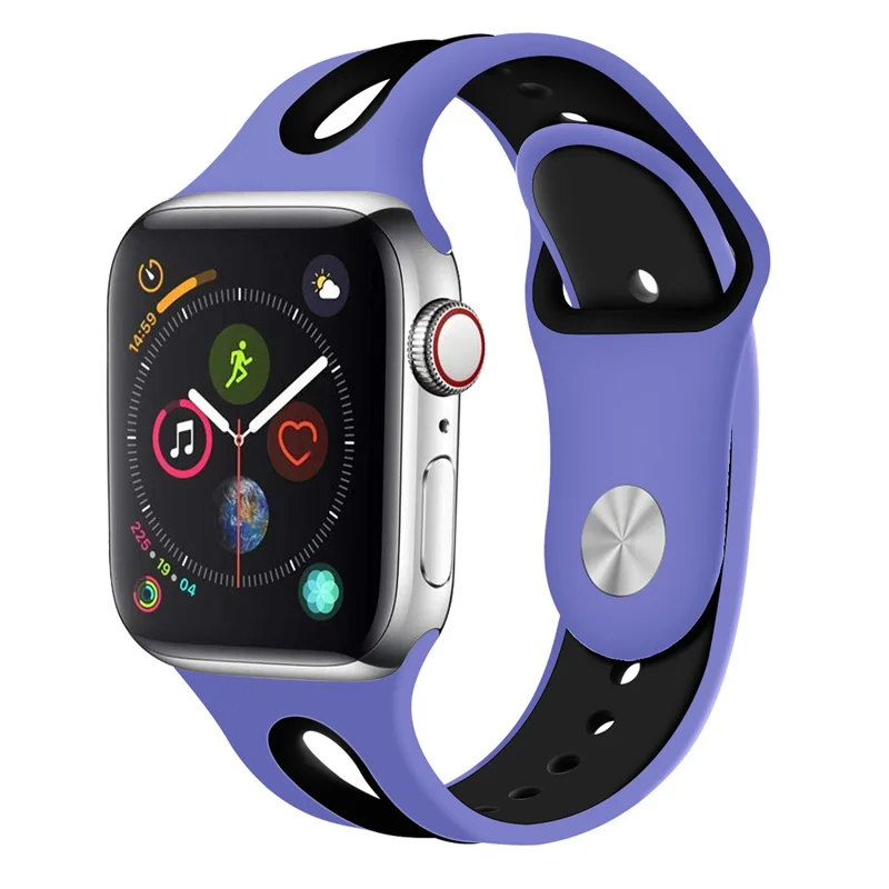 Силиконовый ремешок для наручных часов Apple Watch, ремешок 42 мм, 38 мм, Версия 44 мм 40 мм ремень резиновый наручных часов Iwatch, ленты для наручных часов Apple Watch браслет Series4/3/2/1 81003 - Цвет ремешка: 27