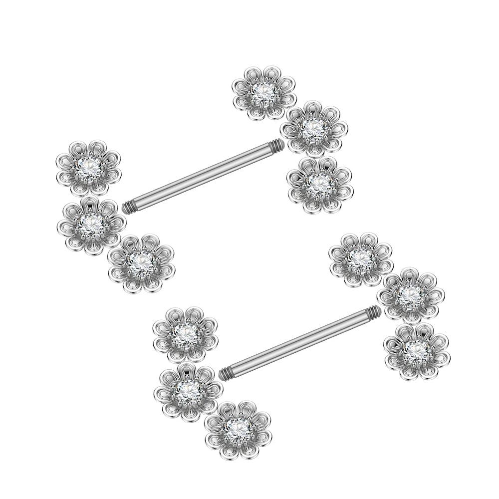 Body Piercing Jewelry 2PCS Snake Rabbit Heart Nipple Piercings Women Nipple Rings Cover Barbell Breast Shield Crystal Steel 14G Body Piercing Jewelry