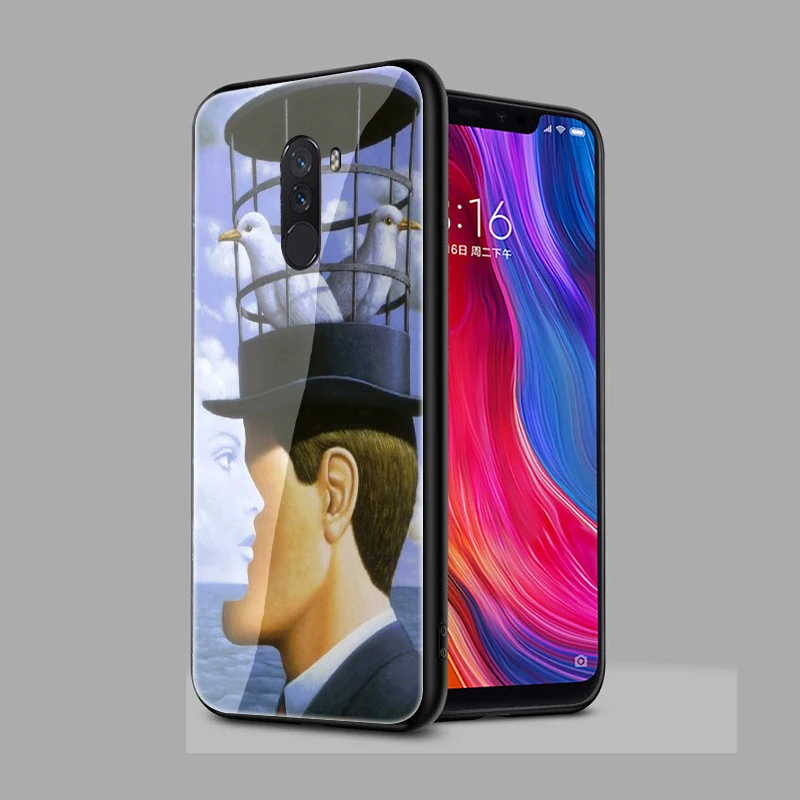EWAU Rene Magritte закаленное Стекло чехол для телефона для Xiaomi 5X6X8 Lite 9 A1 A2 F1 Remdi 4X 6A Примечание 5 6 7 pro